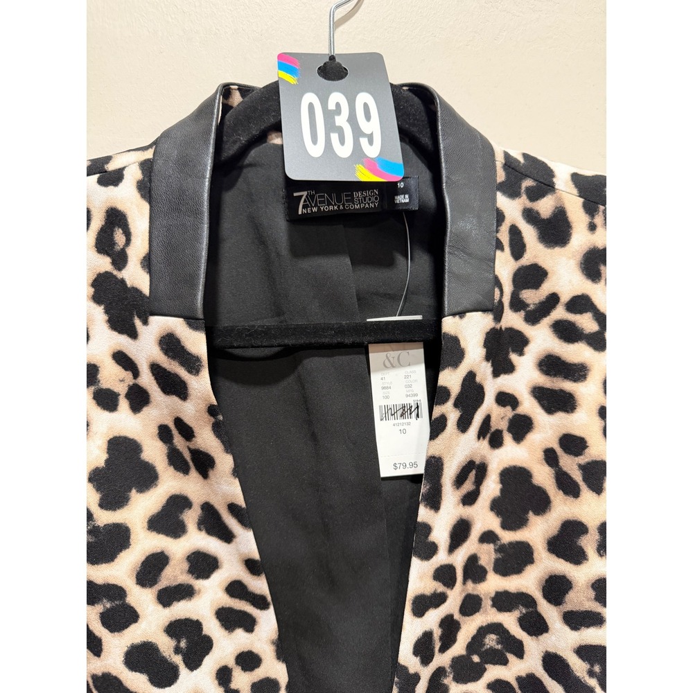 #39 New York & Company Blazer ptp: 20" Sz. 10 NWT Leopard MSRP $79 - Picture 2 of 8